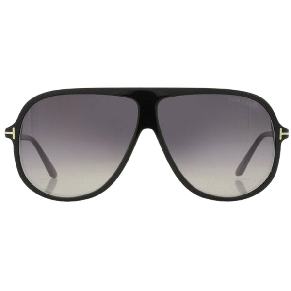 Tom Ford Spencer Gradient Smoke Lens Shiny Black Sunglasses One Size